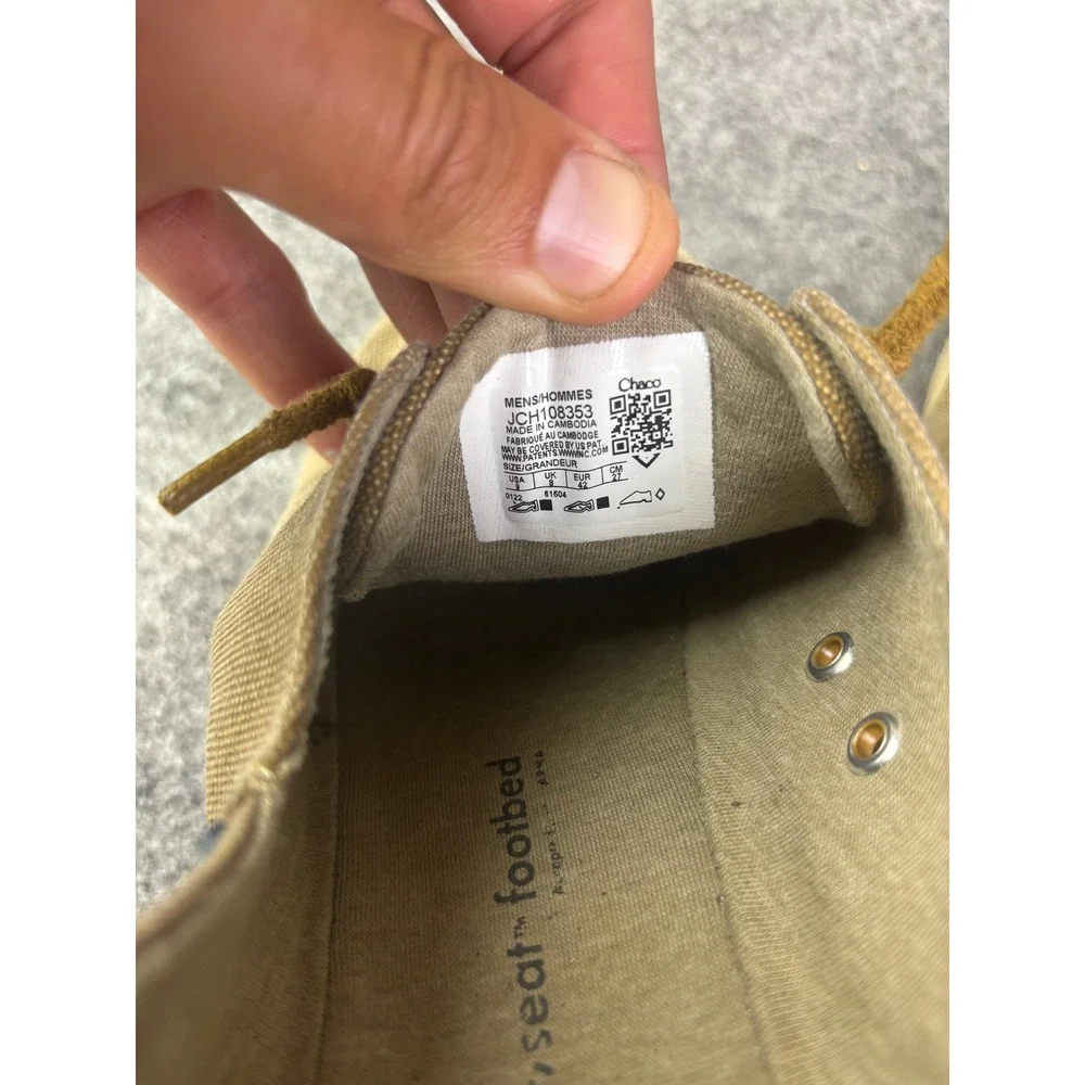 Chaco Paonia Loafers Mens 9 Tan Canvas Slip‎ On Casual Shoes JCH108353